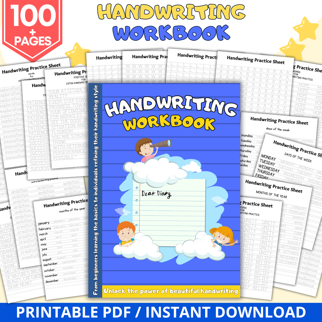Hand Writing Workbook | Practice Worksheets Guide