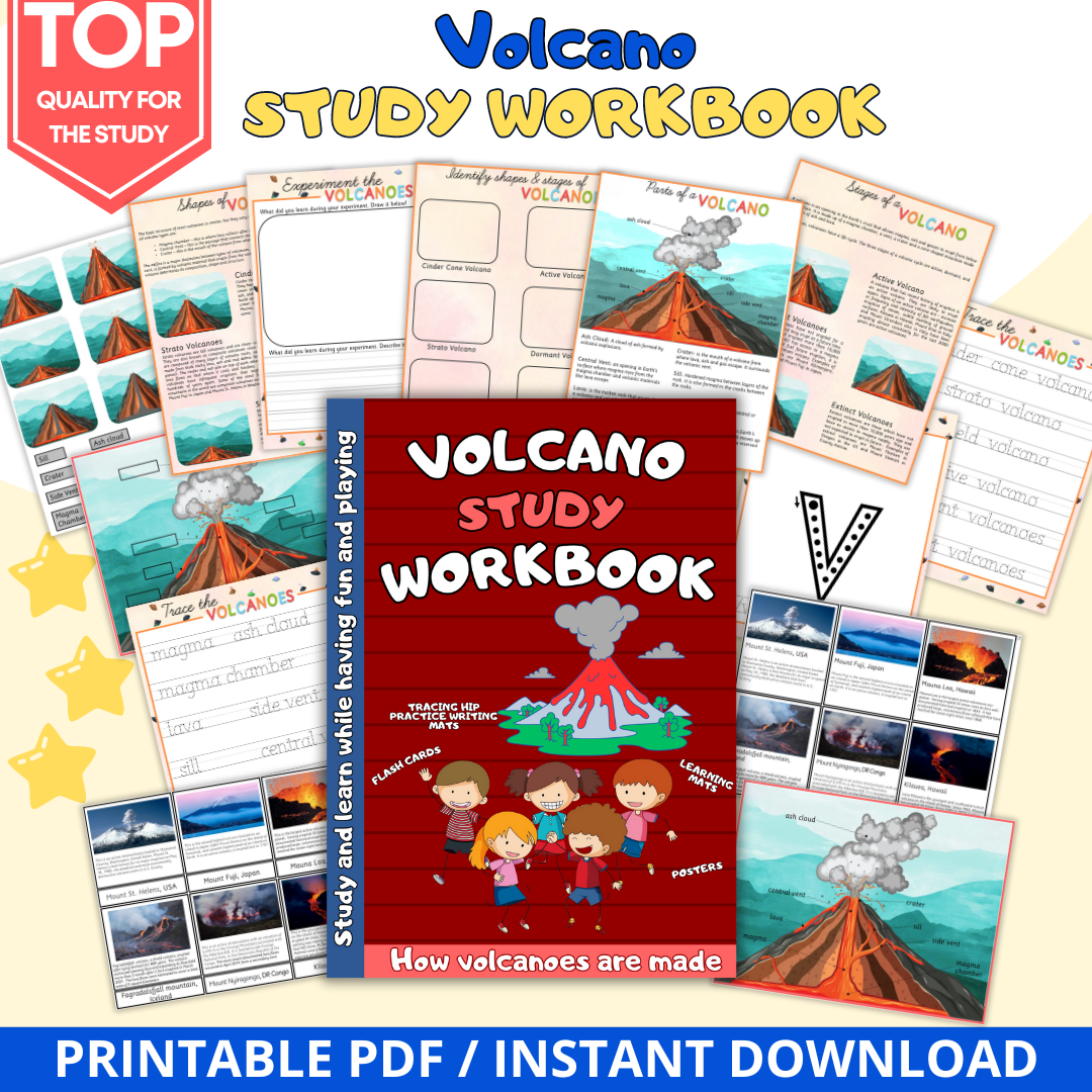 Volcano Study Workbook | Worksheets and Activities