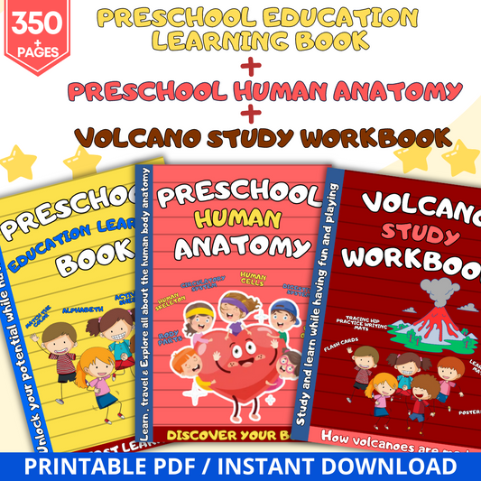 Bundle Preschool Human Anatomy + Education Learning + Volcano Study