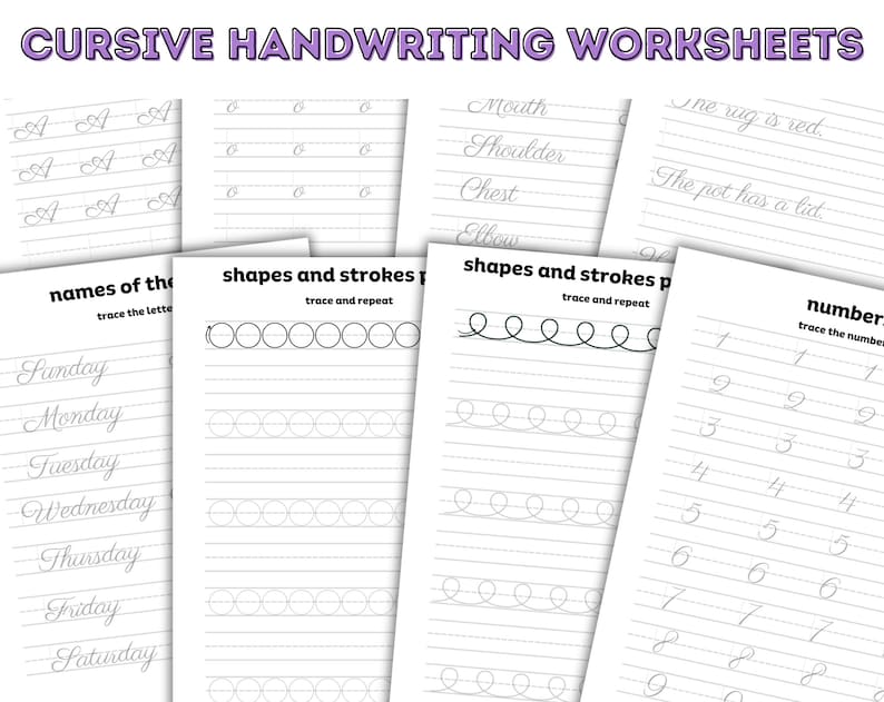 Cursive Handwriting Workbook ! Practice Worksheets Guide